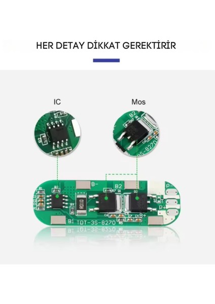 Tdt 3s 5A Bsm Li-Ion Batarya Koruma Devresi 18650