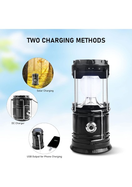 Güneş Enerjili Solar 20 W Iki Fonksiyonlu Kamp Feneri 3200K Gün Işığı USB Şarjlı