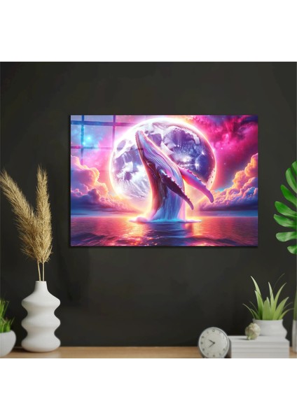 Digital Art Blue Whale Temalı Metal Poster Tablo