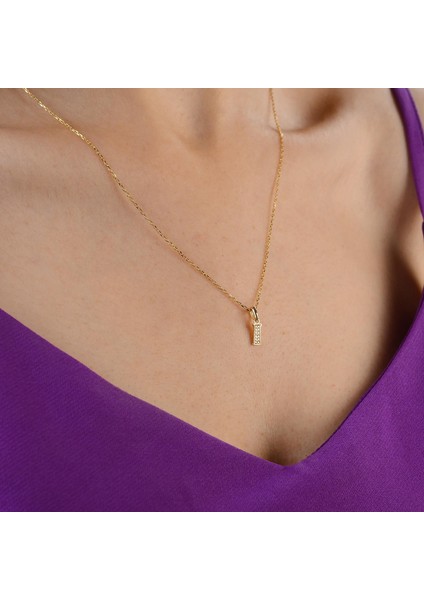 14 Ayar Altın I Harfi Taşlı Kolye Ucu 0,38 gr fırsatları