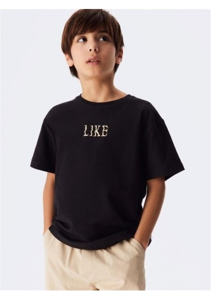 Çocuk Like Yazılı Pamuklu Tshirt