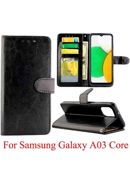 YH Market Samsung Galaxy A03 Çekirdek Darbeye Kickstand Pu Deri Için Flip Case (Yurt Dışından)