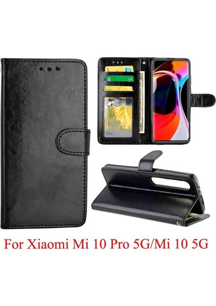 Xiaomi Mi 10 Pro 5g Için Flip Case Kart Tutucu Kickstand Darbeye Pu (Yurt Dışından)