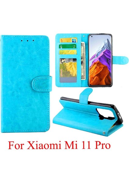 Xiaomi Mi 11 Pro Darbeye Pu Deri Kart Tutucu Kapatma Için Flip Case (Yurt Dışından)