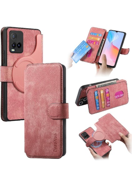 Vıvo Y21S Retro Kart Standı Cüzdan Mıknatıs Koruyucu Malzeme Için Flip Case (Yurt Dışından)