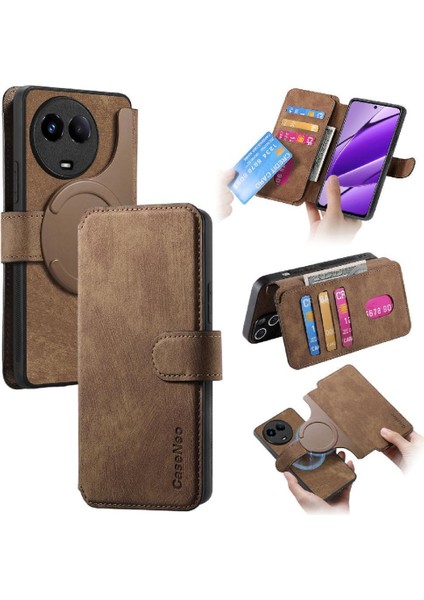 Realme 11 Için Flip Case 5g Kart Standı Retro Cüzdan Mıknatıs Koruyucu (Yurt Dışından)