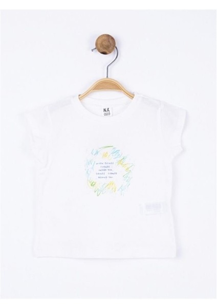Kız Bebek Time Yazılı Pamuklu Tshirt