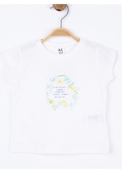 Kız Bebek Time Yazılı Pamuklu Tshirt