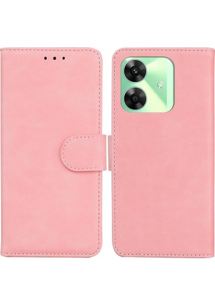 Realme C61 Için Flip Case Standı Tutucu Manyetik Kart Yuvası Premium Pu Deri (Yurt Dışından)
