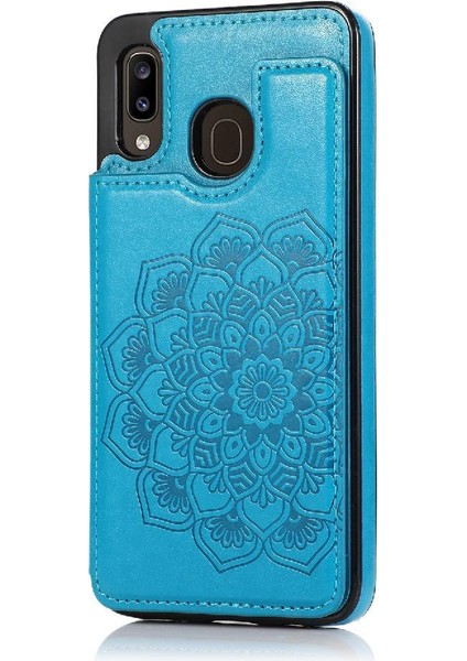 Samsung Galaxy A20/A30 Desen Çiçek Pu Için Kart Tutucu Kılıf ile Cüzdan (Yurt Dışından)