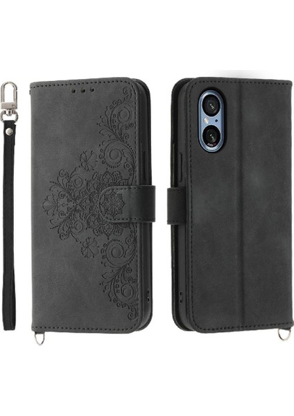 Sony Xperia 5 V Çoklu Kredi Kartı Yuvaları Için Flip Case Darbeye (Yurt Dışından)