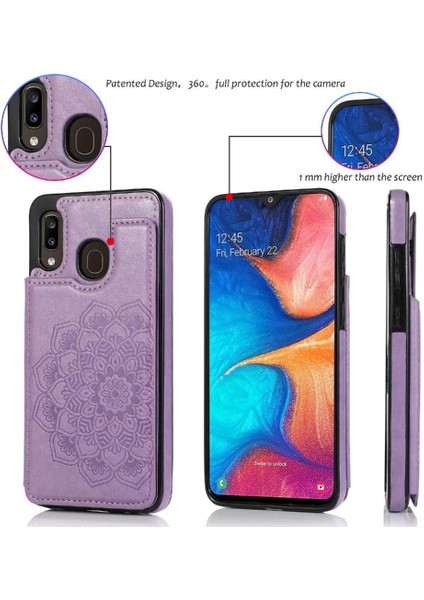 Samsung Galaxy A20/A30 Desen Çiçek Pu Için Kart Tutucu Kılıf ile Cüzdan (Yurt Dışından) indirimleri