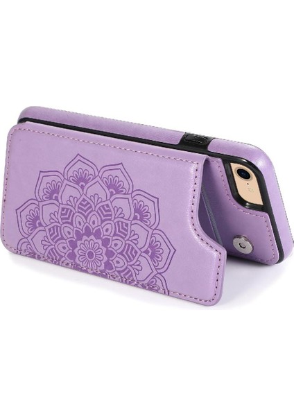 IPhone 6/6s Pu Deri Çift Düğmeler Için Kart Tutucu Kılıf ile Cüzdan (Yurt Dışından)