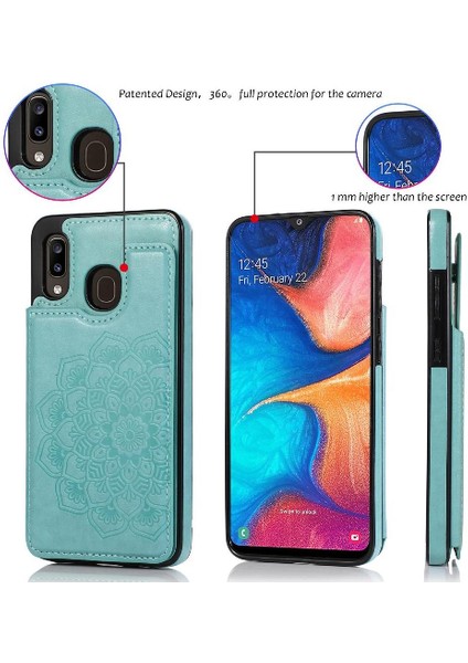 Samsung Galaxy A20/A30 Desen Çiçek Pu Için Kart Tutucu Kılıf ile Cüzdan (Yurt Dışından) fırsatları