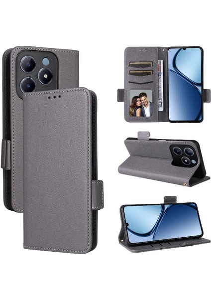 Realme C63 4g Için Flip Case Pu Deri Cüzdan Manyetik Yan Toka Kartı (Yurt Dışından)