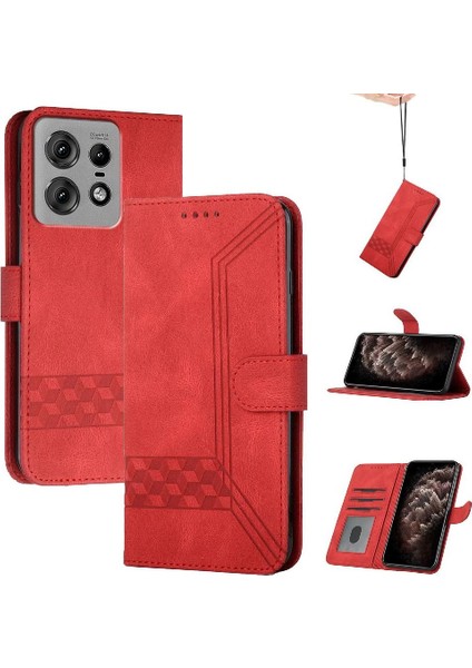 Kullanışlı Stand Özellik Kartı Pu ile Edge 50 Pro Case ile Uyumlu (Yurt Dışından)