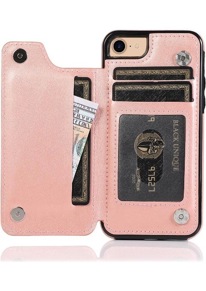 IPhone 7/8/flip Flip Darbeye Pu Deri Için Kart Tutucu Kılıf ile Cüzdan (Yurt Dışından)