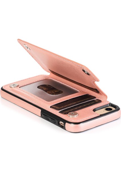IPhone 7/8/flip Flip Darbeye Pu Deri Için Kart Tutucu Kılıf ile Cüzdan (Yurt Dışından)
