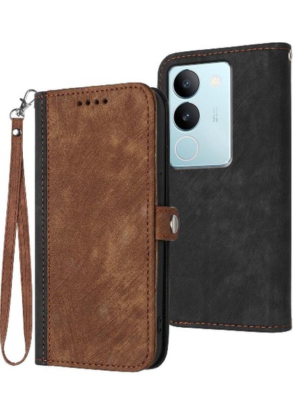 Kart Yuvası Standı ile Vıvo S17 Flip Folio Kitap Için Kılıf Pu Deri Manyetik (Yurt Dışından)