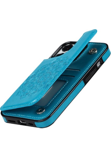 IPhone 15 Için Kart Tutucu Kılıf ile Cüzdan Pro Pu Deri Desen Çiçek (Yurt Dışından)