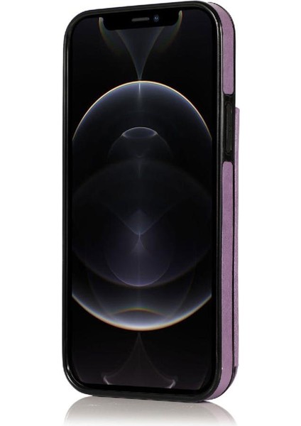 IPhone 12 Için Kart Tutucu Kılıf ile Cüzdan Pro Kabartmalı Mandala Desen Pu (Yurt Dışından)