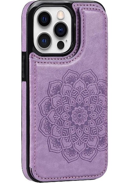 IPhone 13 Için Kart Tutucu Kılıf ile Cüzdan Pro Max Desen Çiçek Flip Pu (Yurt Dışından)