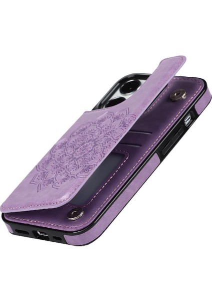 IPhone 13 Için Kart Tutucu Kılıf ile Cüzdan Pro Max Desen Çiçek Flip Pu (Yurt Dışından)