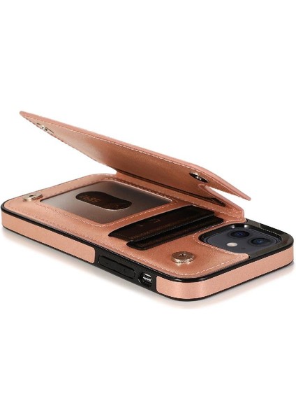 IPhone 12 Mini Kabartmalı Mandala Pu Flip Için Kart Tutucu Kılıf ile Cüzdan (Yurt Dışından)