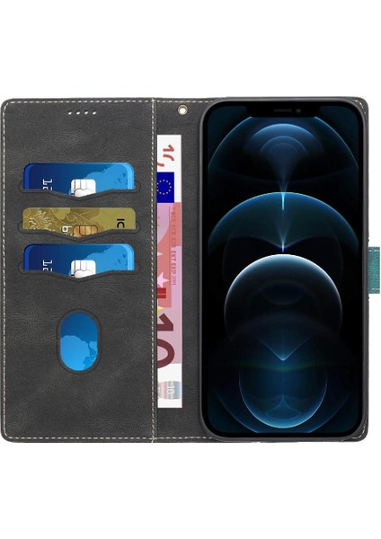 IPhone 11 Pro Max Kickstand Manyetik Kapatma Kart Yuvası Için Cüzdan Kılıf (Yurt Dışından)
