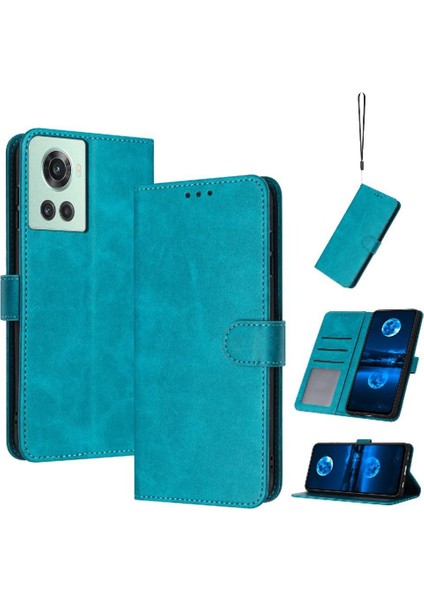 Oneplus 10R 5g Kickstand Için Flip Case Toka Saf Pu ile Kart Yuvası ile (Yurt Dışından)