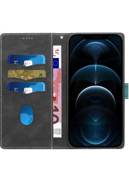 IPhone 15 Için Cüzdan Durumda Pro Kart Yuvası Çizilmeye Dayanıklı Manyetik Kapatma (Yurt Dışından)