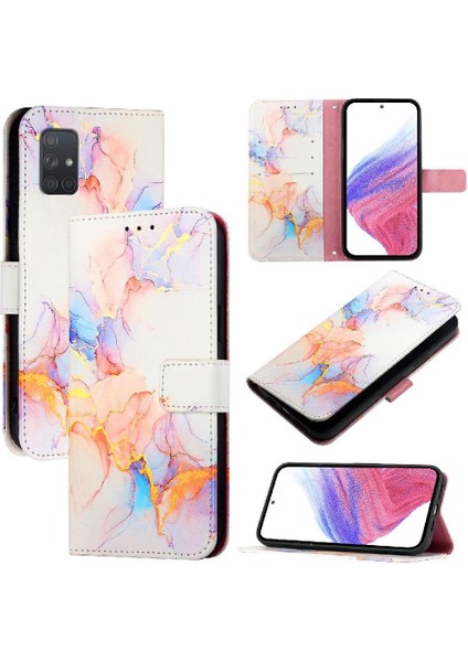 Samsung Galaxy A71 5g Cüzdan Pu Deri Mermer Desen Kickstand (Yurt Dışından)
