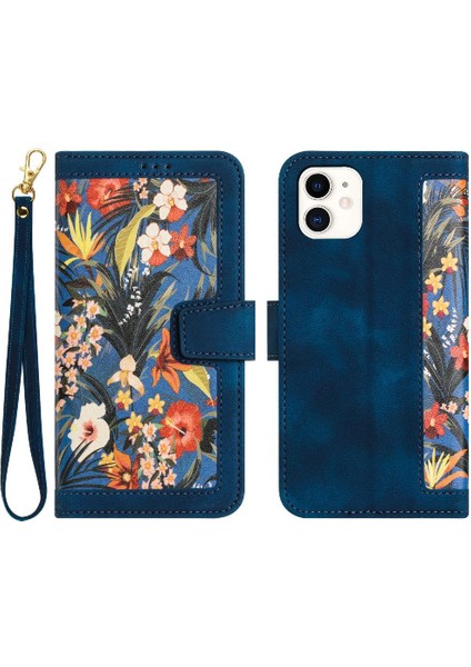 IPhone 12 Mini Manyetik Kapatma Kickstand Kart Tutucu Pu Için Cüzdan Kılıf (Yurt Dışından)