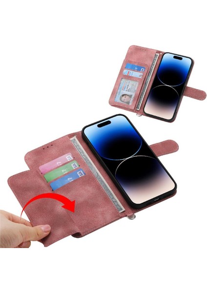 Realme C33 Darbeye Dayanıklı Kabartmalı Çoklu Kredi Kartı Yuvaları Için Flip Case (Yurt Dışından)
