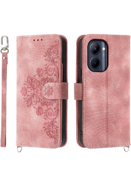 Realme C33 Darbeye Dayanıklı Kabartmalı Çoklu Kredi Kartı Yuvaları Için Flip Case (Yurt Dışından)