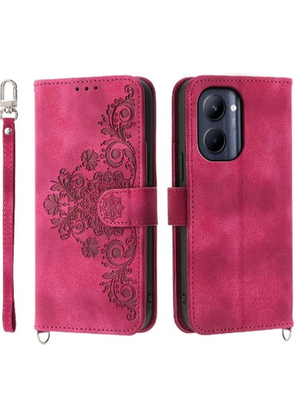 Realme C33 Darbeye Dayanıklı Kabartmalı Çoklu Kredi Kartı Yuvaları Için Flip Case (Yurt Dışından)