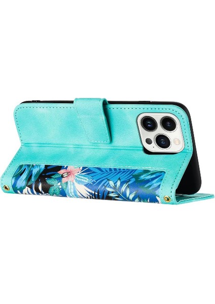 IPhone 14 Için Cüzdan Durumda Pro Anti Scratch Kickstand Manyetik Kapatma Pu (Yurt Dışından)