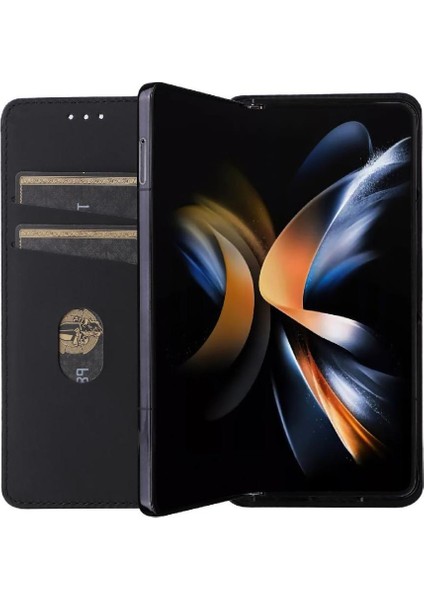 SZY Mall Samsung Galaxy Z Için Flip Case Fold 6 3D Desen Pu Deri Manyetik Kart (Yurt Dışından)