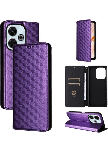 Xiaomi Poco M6 4g Kart Yuvaları Tutucu Manyetik Kapatma Pu Deri Kılıf (Yurt Dışından)