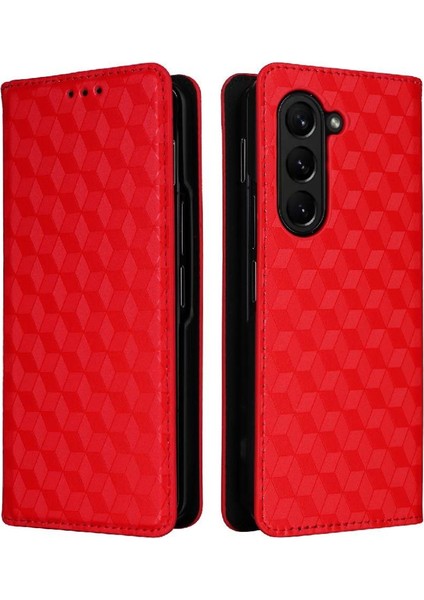 Samsung Galaxy Z Için Flip Case Fold 6 3D Desen Pu Deri Manyetik Kart (Yurt Dışından)