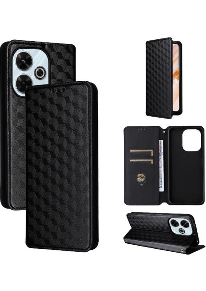 Xiaomi Poco M6 4g Kart Yuvaları Tutucu Manyetik Kapatma Pu Deri Kılıf (Yurt Dışından)
