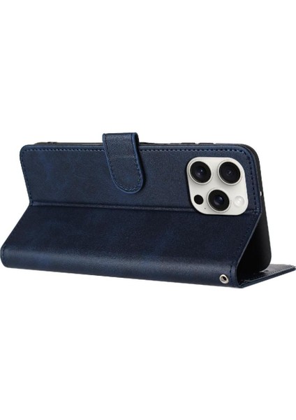 Toka Pu Deri Saf Kart Yuvası ile IPhone 15 Pro Için Flip Case (Yurt Dışından)