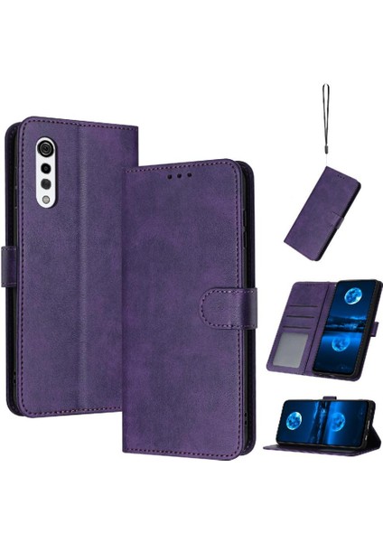 Lg Kadife Için Flip Case/kadife 5g Kart Yuvası ile Pu Deri Saf Renk (Yurt Dışından)