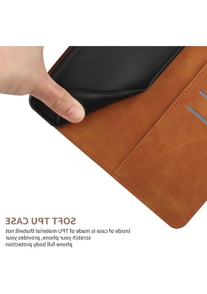 Realme C65 4g Için Flip Case Yüksek Kalite Tpu Dikiş Kabartmalı Yumuşak Pu (Yurt Dışından)
