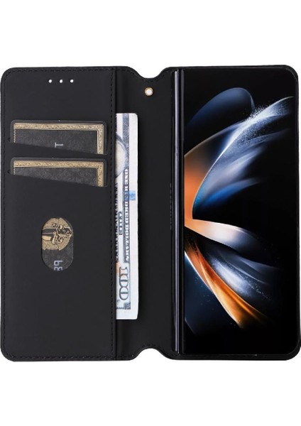 Samsung Galaxy Z Için Flip Case Fold 6 3D Desen Pu Deri Manyetik Kart (Yurt Dışından)