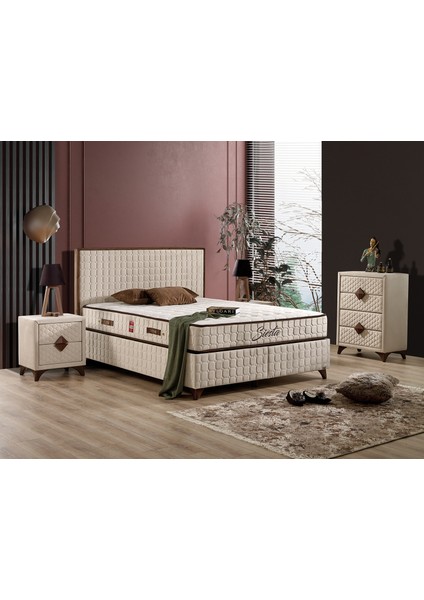 Siesta Plus Set (Baza+Yatak+Başlık) Çift Kişilik 200X200 cm