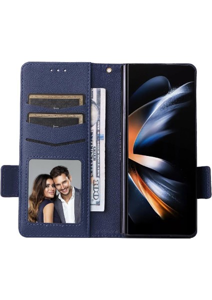 SZY Mall Samsung Galaxy Z Için Flip Case Fold 6 Kart Yuvaları Tutucu Manyetik Yan Pu (Yurt Dışından)