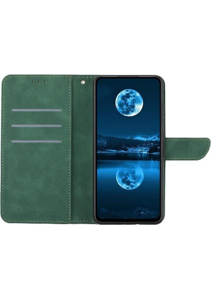 Realme C65 4g Için Flip Case Yüksek Kalite Tpu Dikiş Kabartmalı Yumuşak Pu (Yurt Dışından)