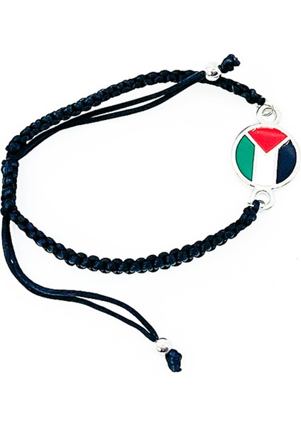 Filistin Bayrak Sembolü Özgün Renkli Filistin Yuvarlak Bayrak Bilezik 1 Adet A300016