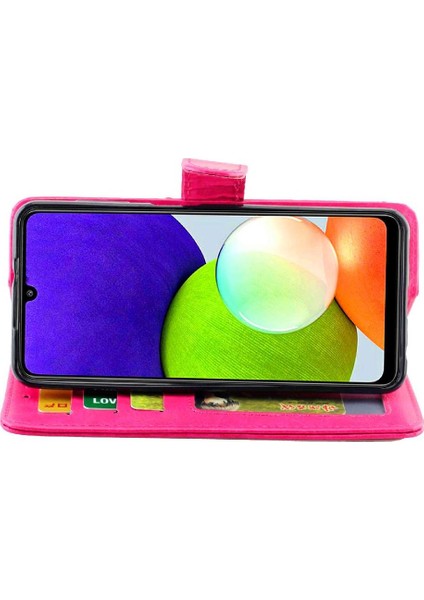 Samsung Galaxy A22 4g Darbeye Pu Deri Kickstand Kart Için Flip Case (Yurt Dışından) modelleri